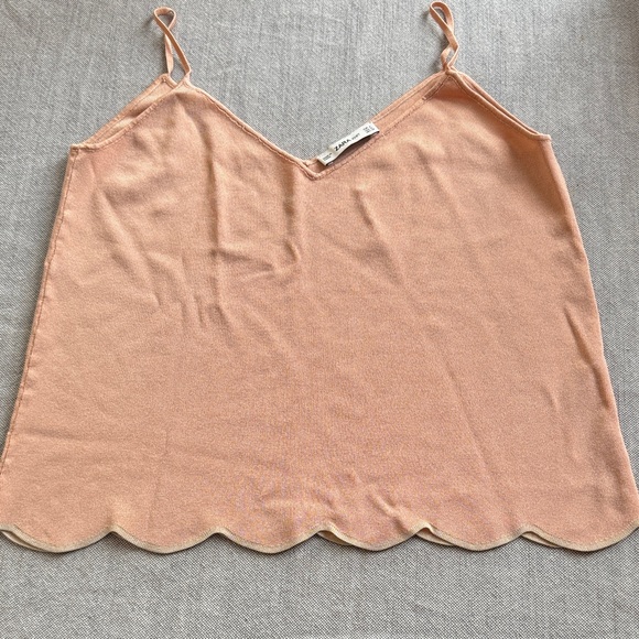 Zara Tops - Zara Light Coral Scalloped Camisole